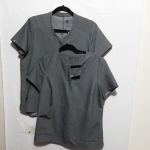 Figs Technical Women's Charcoal Short Sleeve Tops (bundleof 2)